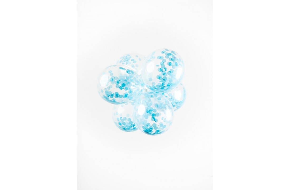 Confettiballonnen blauw - 6 stuks
