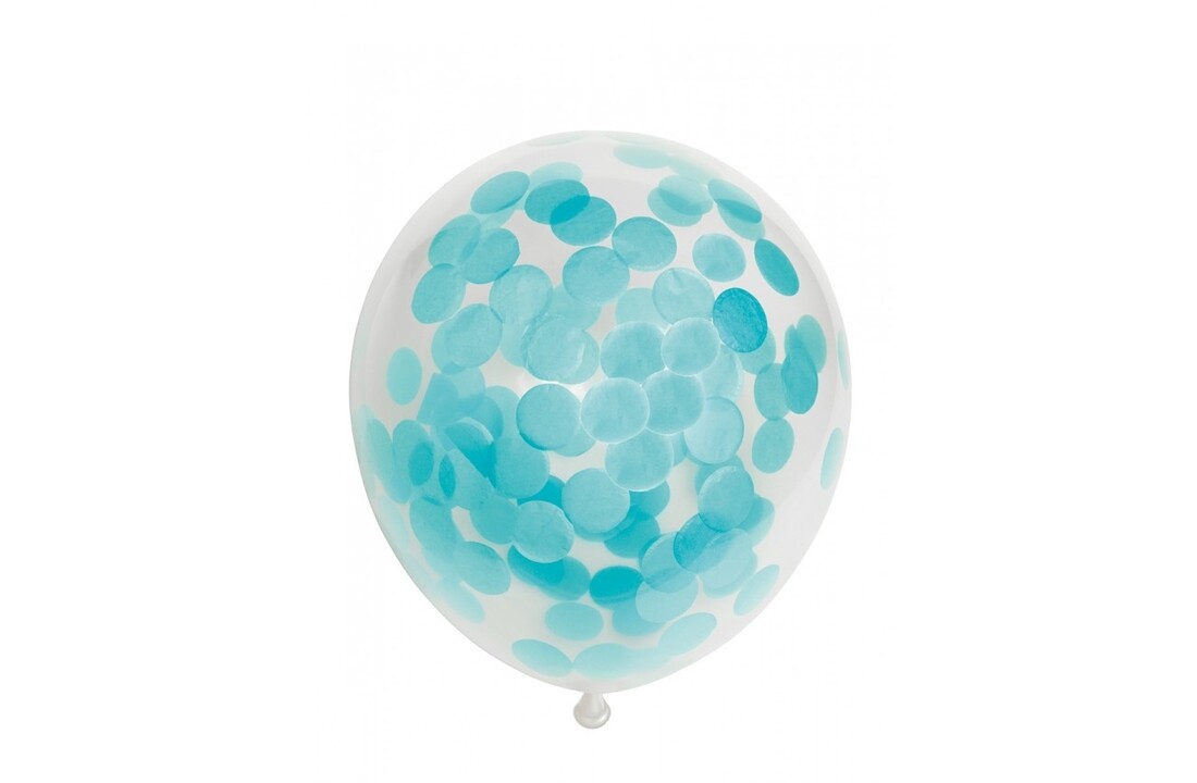 Confettiballonnen blauw - 6 stuks