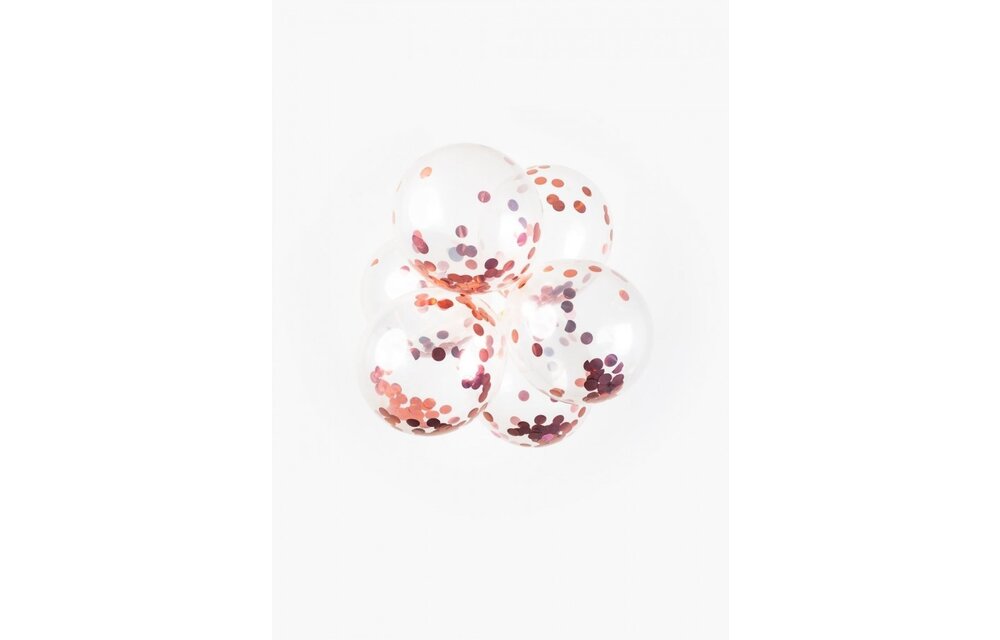 Confettiballonnen rose goud - 6 stuks