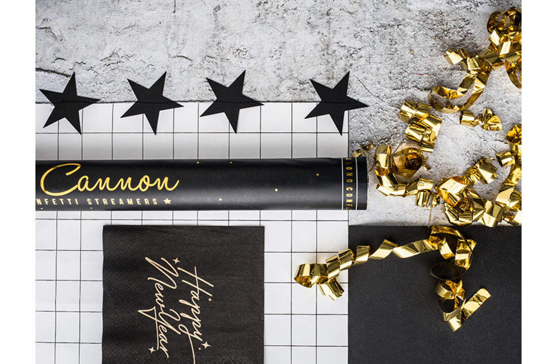 Confetti Kanon met gouden slierten - 80 centimeter