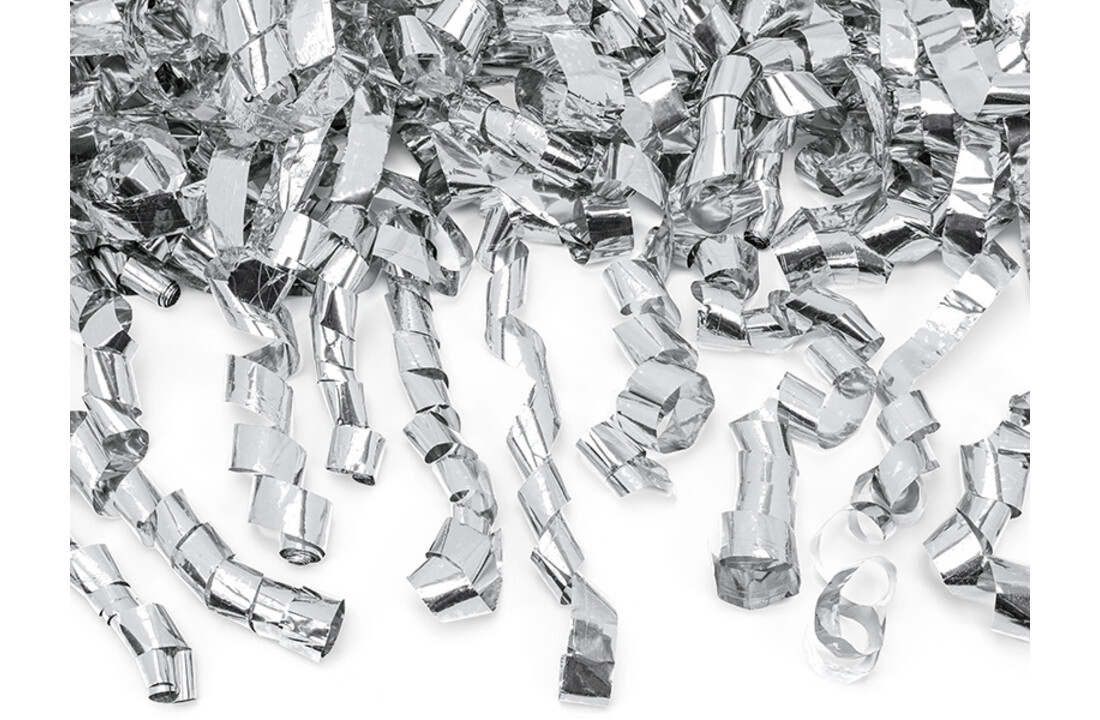 Confetti Kanon met zilveren slierten - 40 centimeter