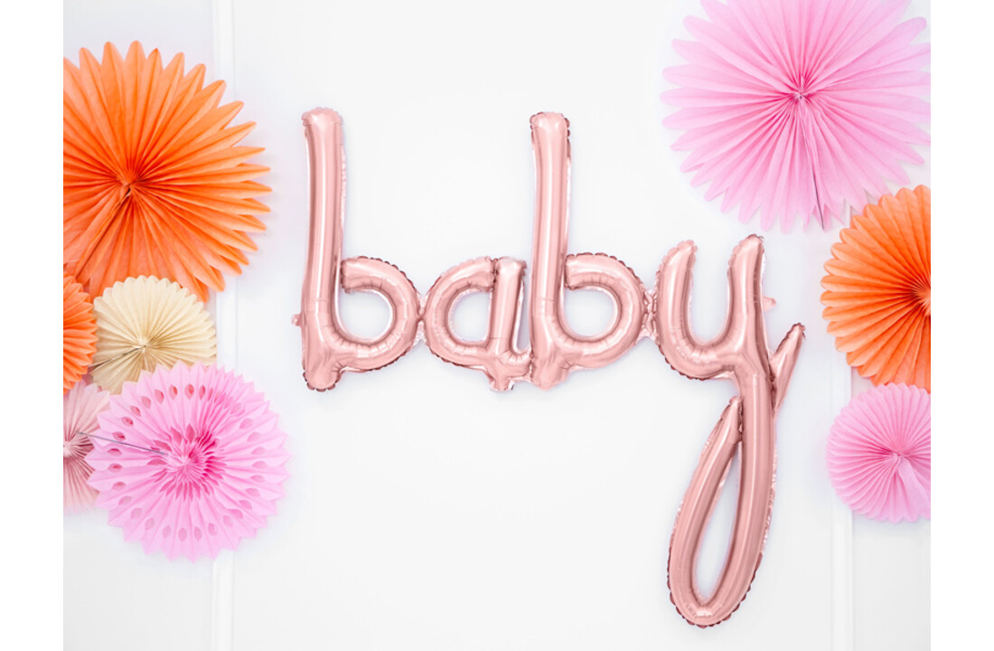 Baby folieballon rose goud