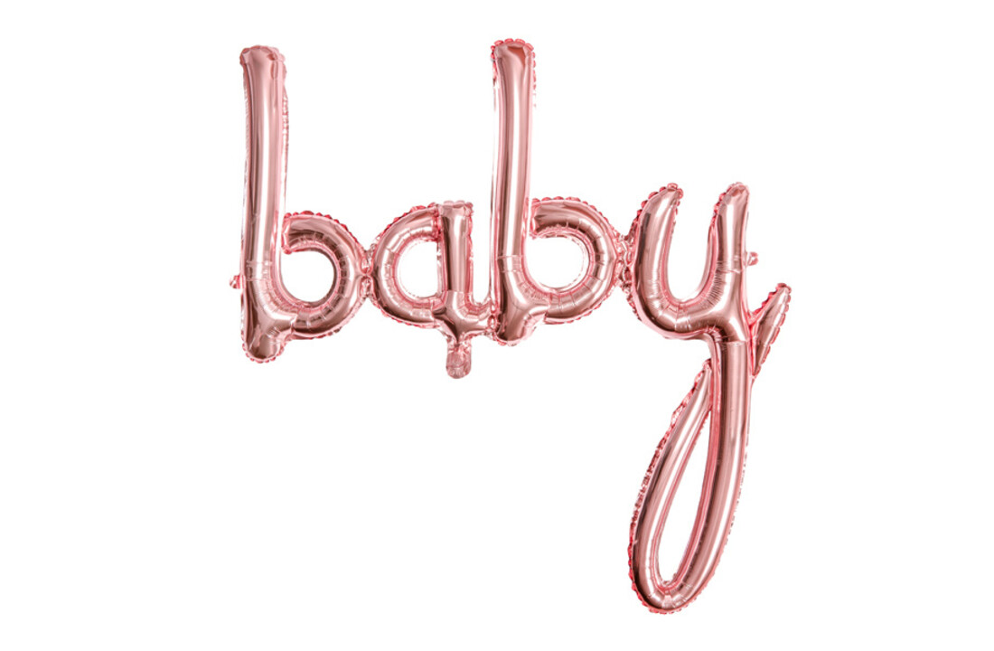 Baby folieballon rose goud