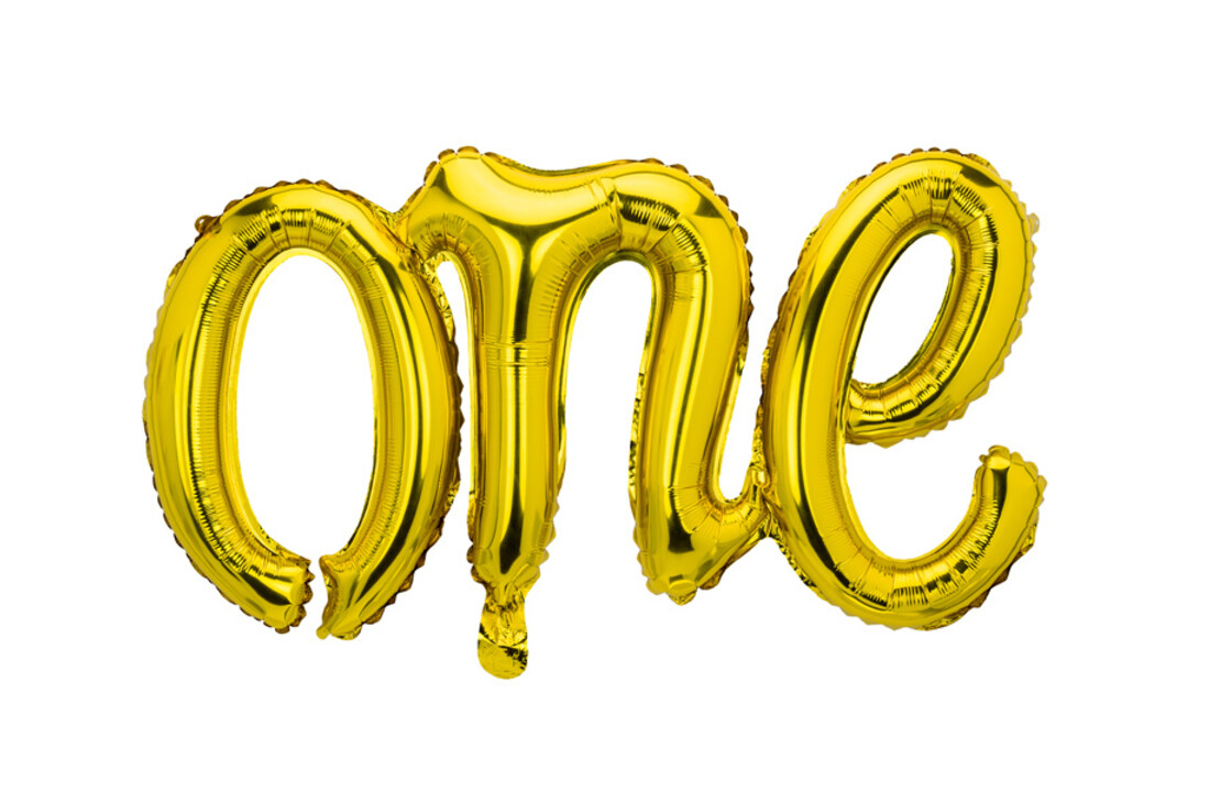One folieballon goud - 66x37cm