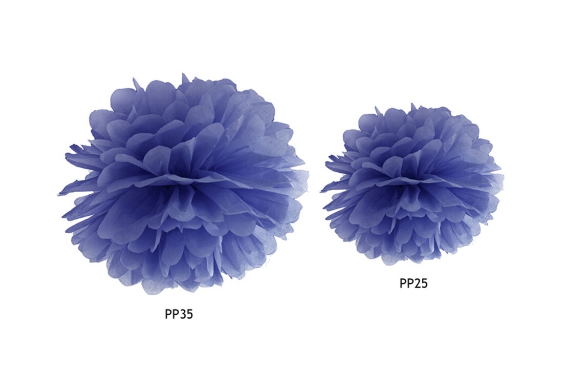 Pompom navy blauw 25cm