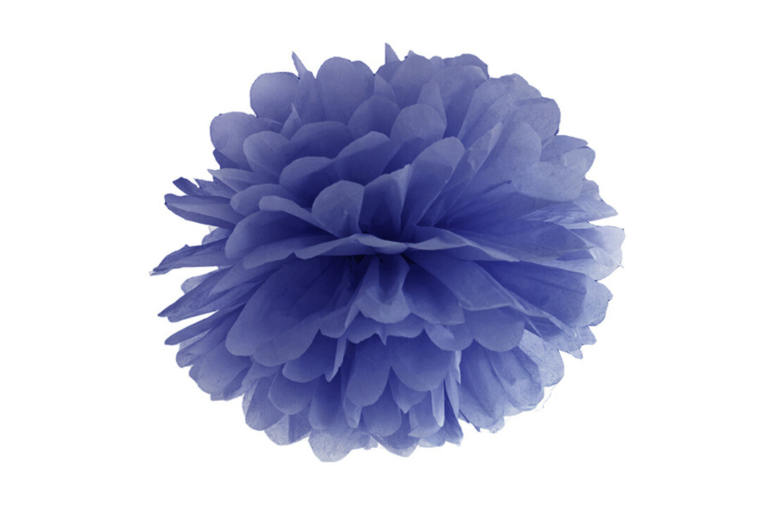 Pompom navy blauw 25cm