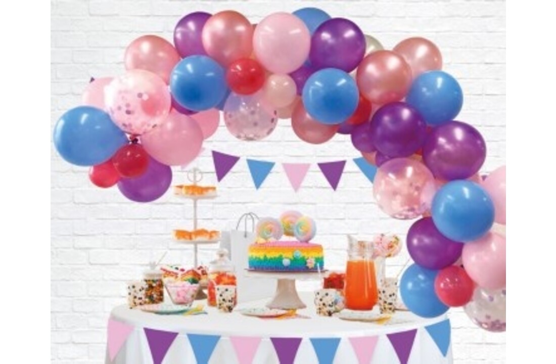 Ballonnenboog kit - Roze - Blauw - Paars