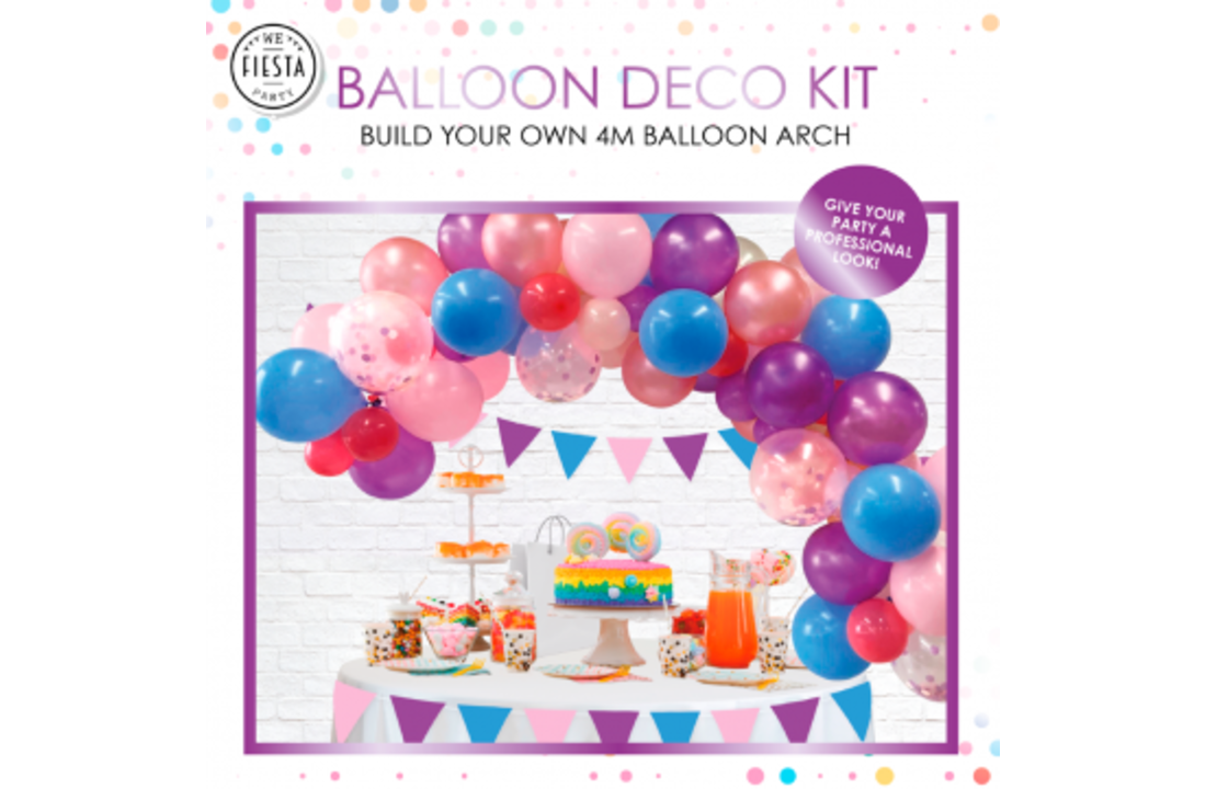 Ballonnenboog kit - Roze - Blauw - Paars