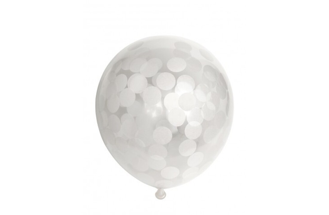 Confettiballonnen - Wit - 6 stuks