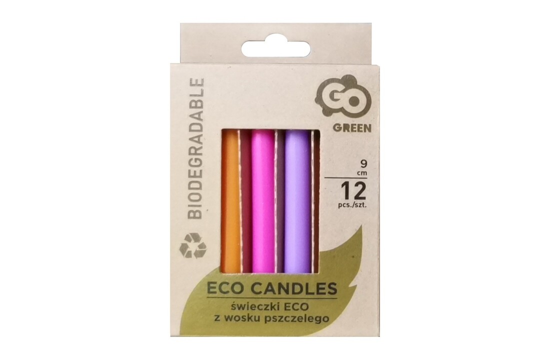 Eco Verjaardagkaarsen - 12stuks