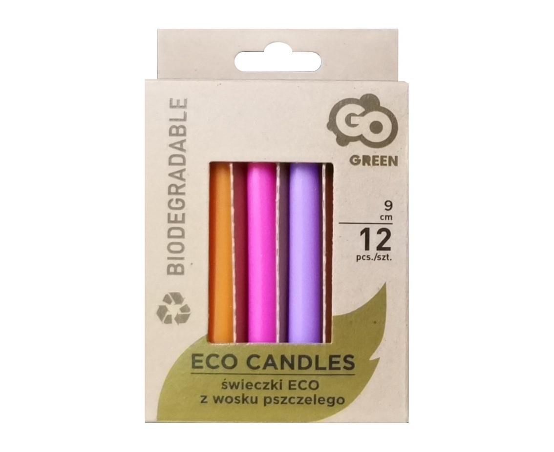 Eco Verjaardagkaarsen - 12stuks