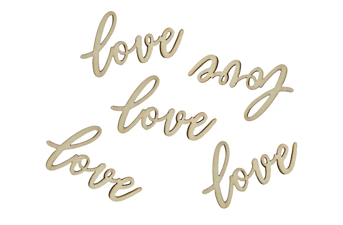 Houten confetti - Love - 18stuks