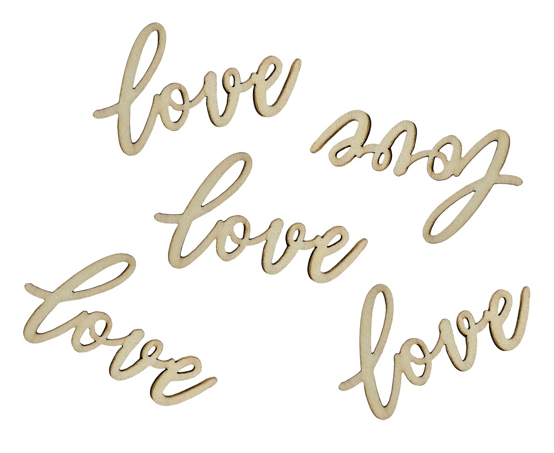 Houten confetti - Love - 18stuks