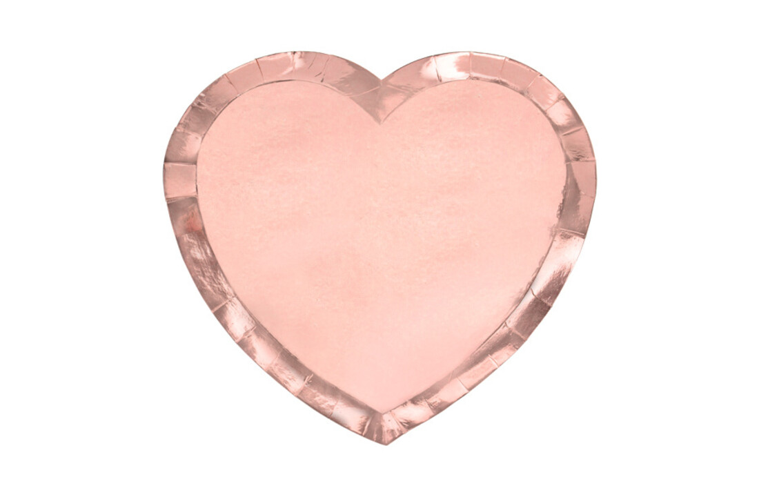Borden Rose Gold hartvorm 21 cm (6 stuks)