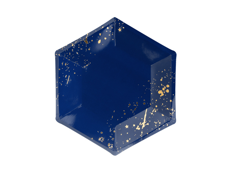 Borden Splash - navyblauw/goud - 20cm (6 stuks)