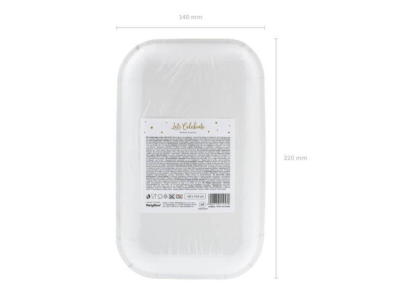 Borden Rectangle zwart/goud - 22cm (6 stuks)