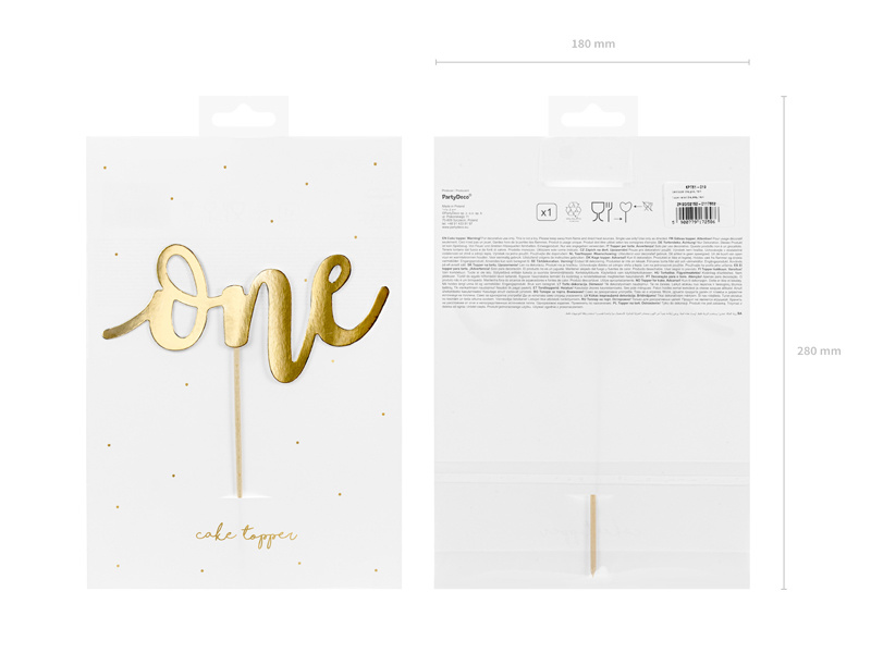Taarttopper One - goud
