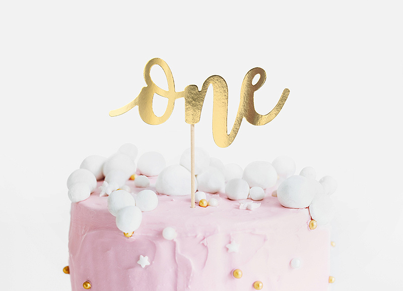 Taarttopper One - goud