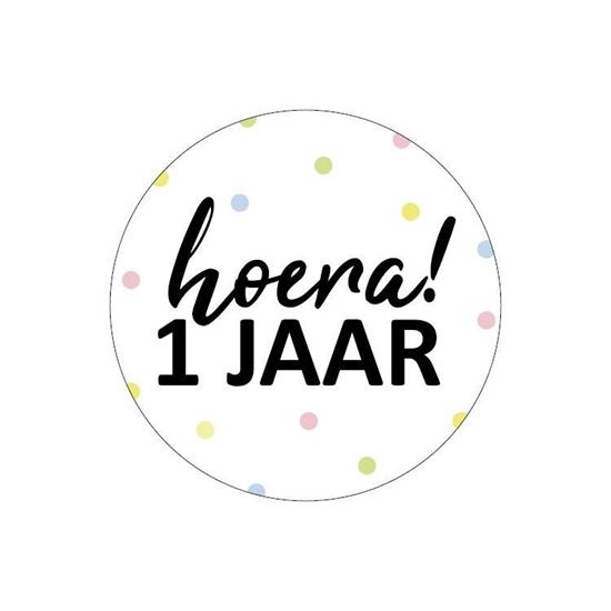 Stickers - Hoera 1 JAAR!