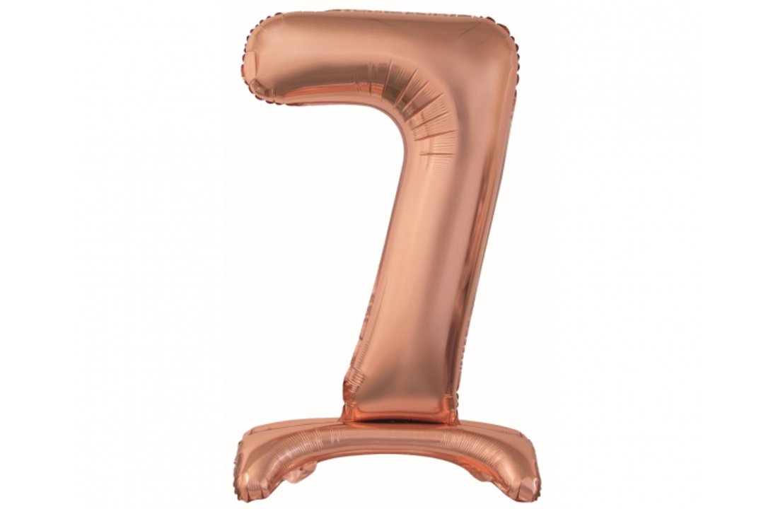 Cijferballon XL Rose goud met standaard - 76 cm