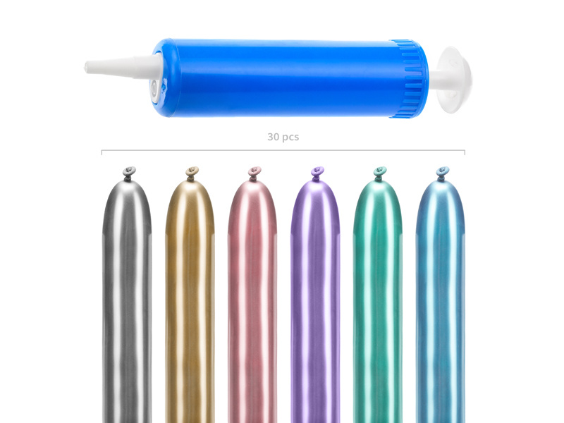 CHROME modelleer ballonnen - 30 stuks + pompje