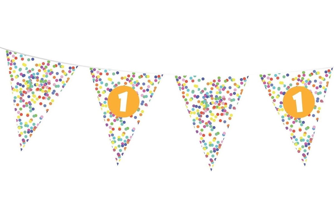 Vlaggenlijn confetti 1 - 10 meter