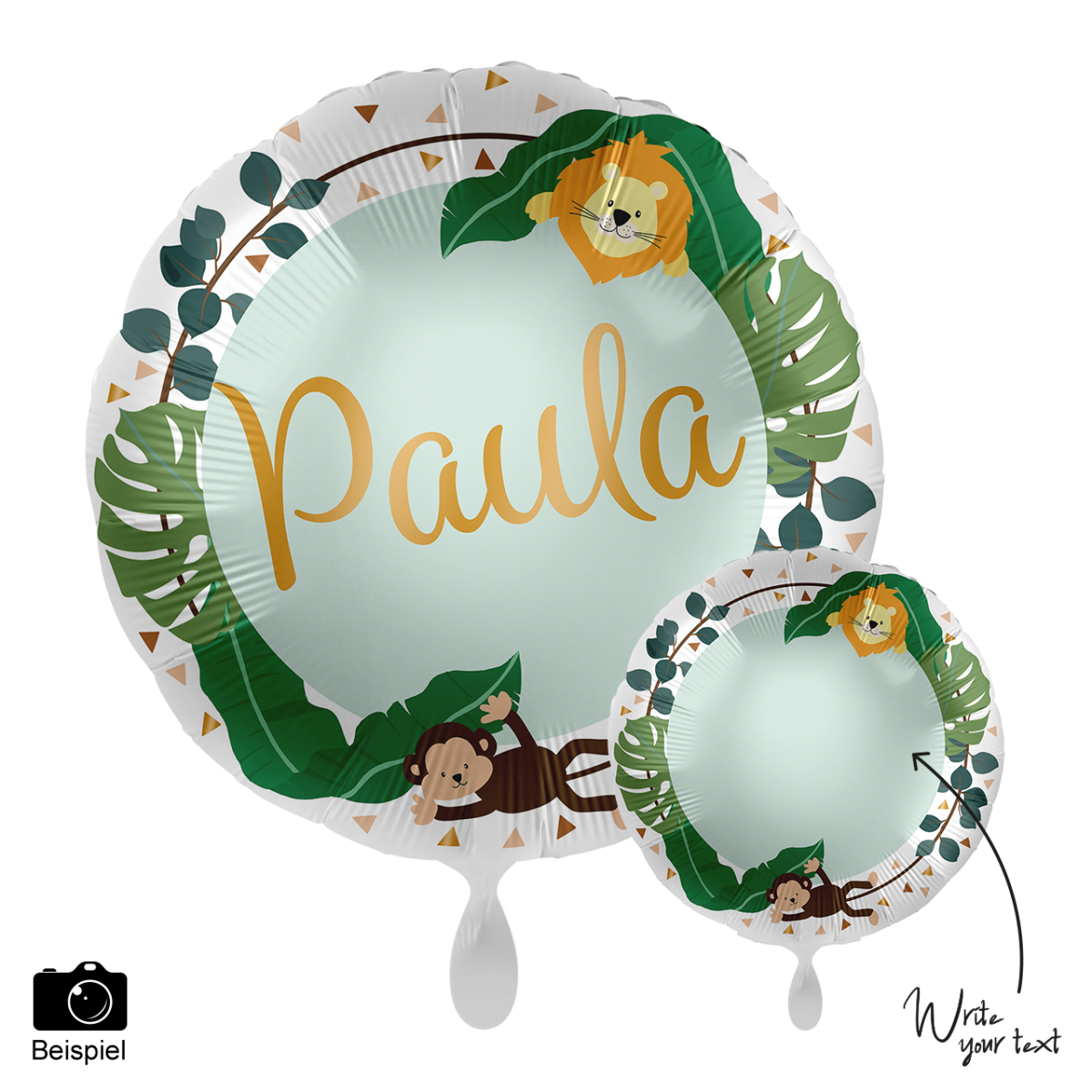 Folieballon jungle - Personaliseren