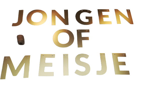Jongen of meisje gouden letterslinger XL