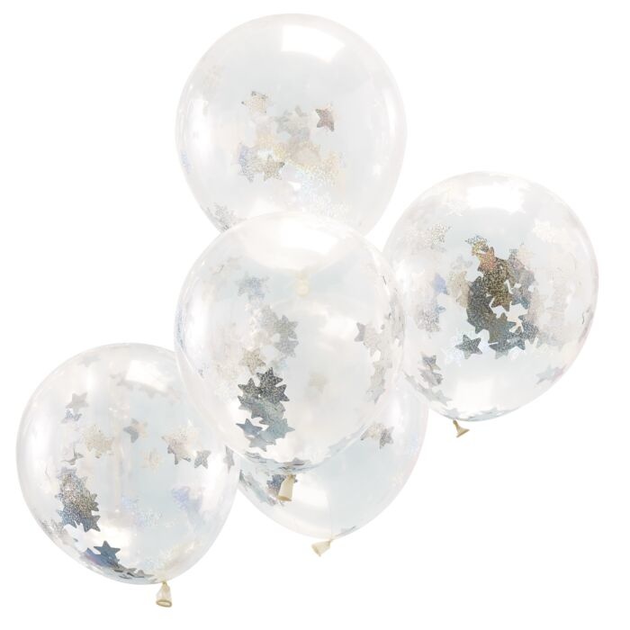 Confettiballonnen ster holographic