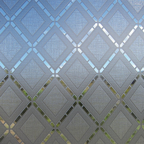 Raamfolie statisch-anti inkijk-Textiel Rhombus grijs 46cm Breed