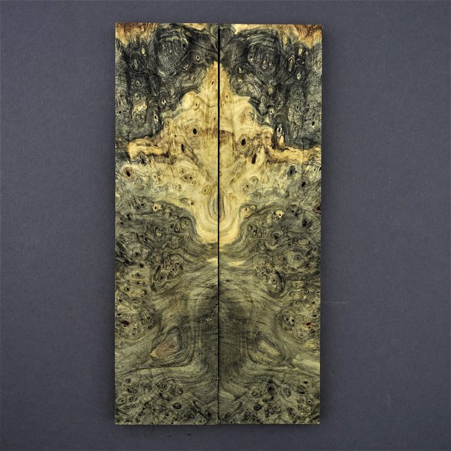 Buckeye Burl - pairs of scales for sayas