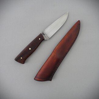 18 (9) cm EDC "Damascus Steel" with leather sheath