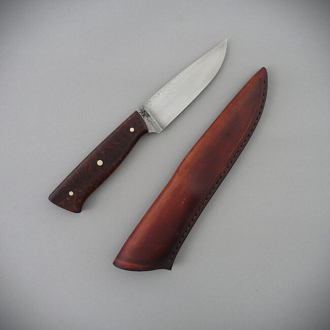 18 (9) cm EDC "Damast" mit Lederscheide