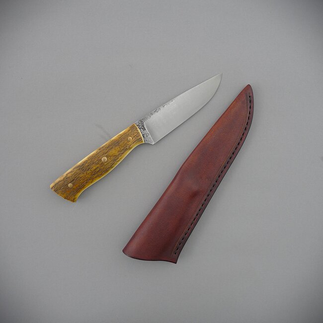 18 (9) cm EDC "Damast" mit Lederscheide