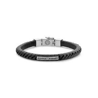 Buddha to Buddha Buddha to Buddha Armband 162BL E Komang Small Zwart Leer  Maat E