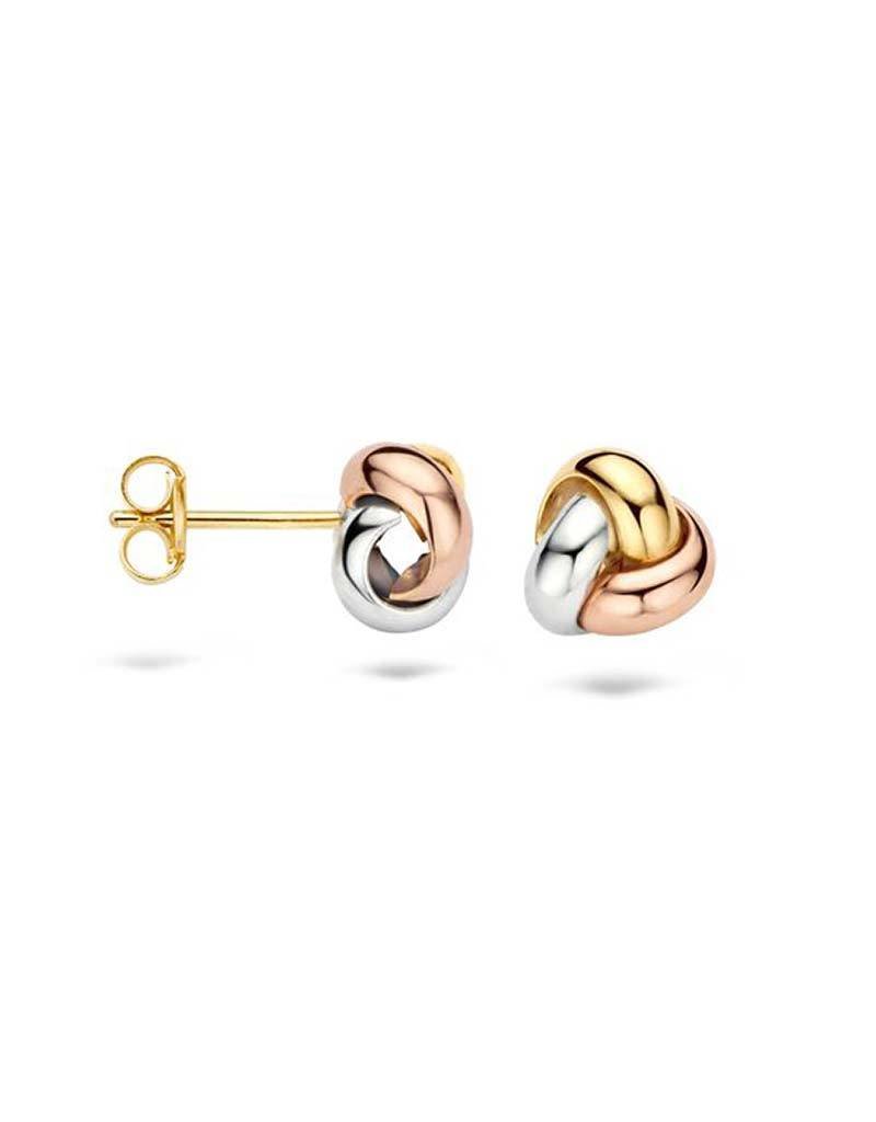 Blush Blush Oorbellen 7145WYR Oorstekers 14k Tri-color Goud Knoop