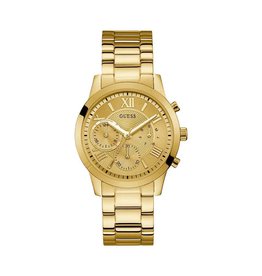 Guess Guess Dames Horloge W1070L2 Staal met Geelgouden Plating Quart Chronograaf met Geelgouden Wijzerplaat