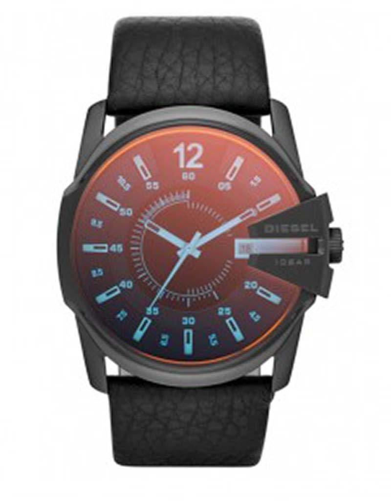 Diesel DZ1657 Horloge heren stalen zwarte coating kast leren band