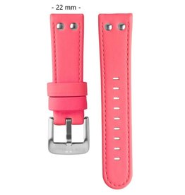 TW Steel TWB52 24 mm horlogeband fluor roze leer