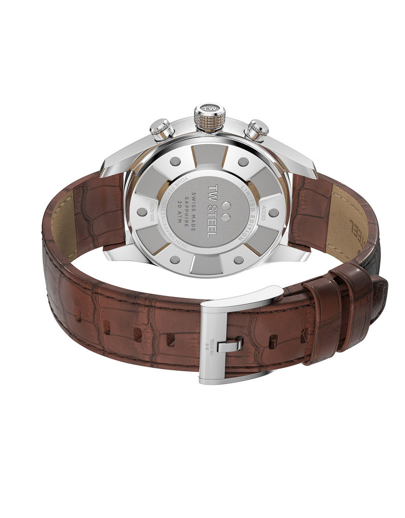 TW Steel TW Steel Horloge Heren ACE303 ACE Aternus Limited Edition Swiss made met Bruin Croco Horlogeband