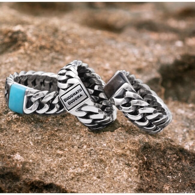 Buddha to Buddha Buddha to Buddha Ring 603ON 20 Chain Stone Ring Onyx - Maat 20