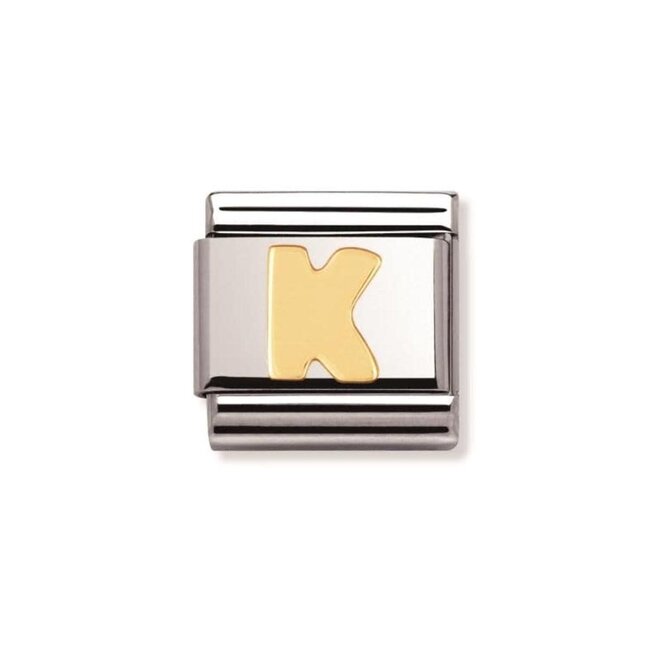 Nomination Nomination Schakel 030101-11 Composable Classic Staal met 18k Geelgouden Letter K