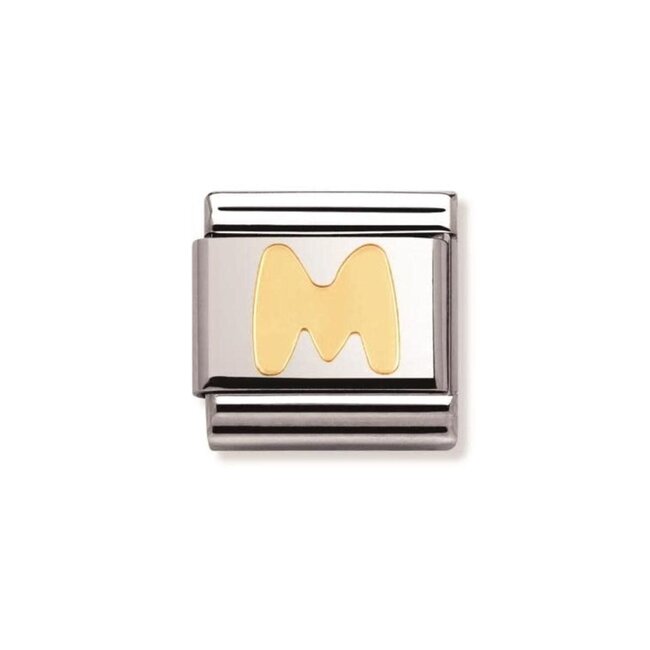 Nomination Nomination Schakel 030101-13 Composable Classic Staal met 18k Geelgouden Letter M