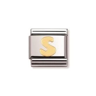 Nomination Nomination Schakel 030101-19 Composable Classic Staal met 18k Geelgouden Letter S