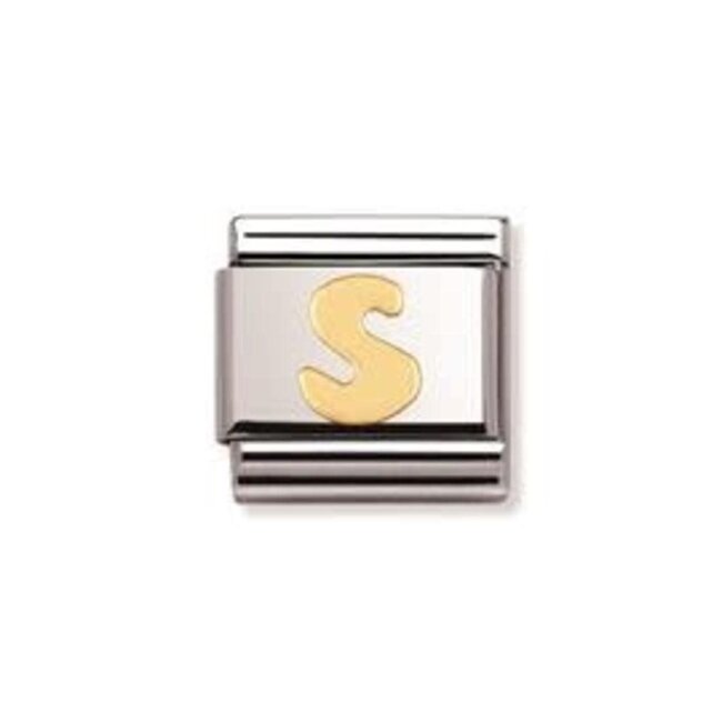 Nomination Nomination Schakel 030101-19 Composable Classic Staal met 18k Geelgouden Letter S