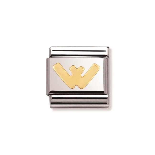 Nomination Nomination Schakel 030101-23 Composable Classic Staal met 18k Geelgouden Letter W
