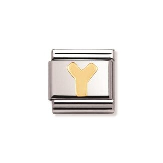 Nomination Nomination Schakel 030101-25 Composable Classic Staal met 18k Geelgouden Letter Y