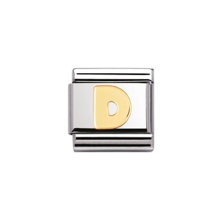 Nomination Nomination Schakel 030101-04 Composable Classic Staal met 18k Geelgouden Letter D
