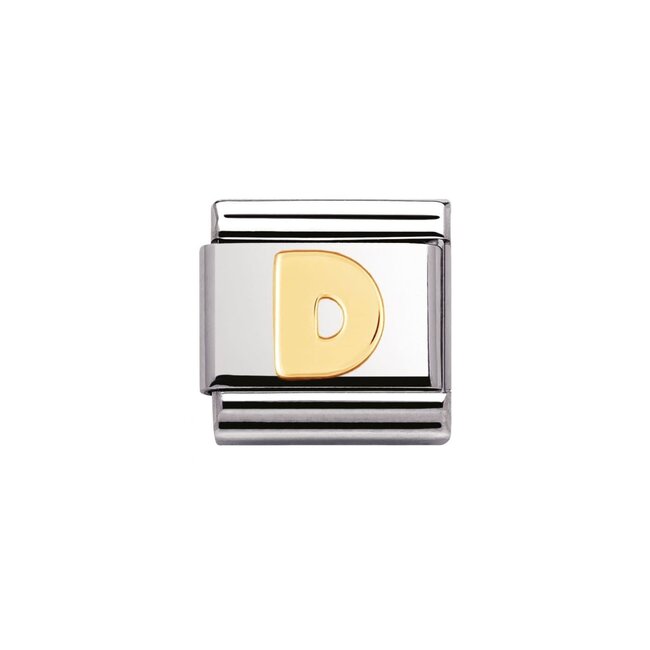 Nomination Nomination Schakel 030101-04 Composable Classic Staal met 18k Geelgouden Letter D