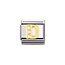 Nomination Nomination Schakel 030301-04 Composable Classic Staal met 18k Geelgouden Letter D met Zirkonia